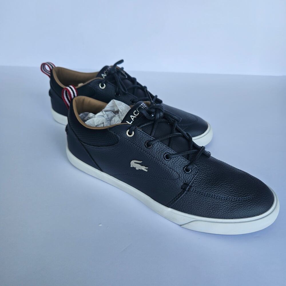 Lacoste Bayliss Leather Sneakers Blue Mens Size 9.5 New